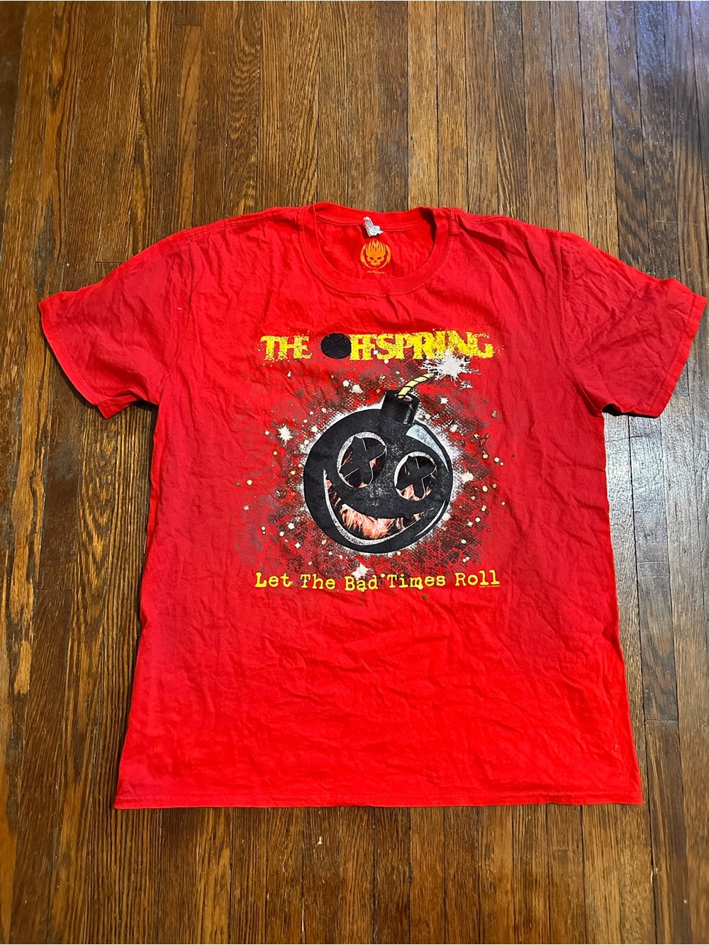 Official Men’s Large The Offspring Hot Sauce Let the Bad Times Roll Punk Shirt